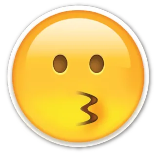 😗 bacio, emoji, faccina, viso, giallo telegram sticker