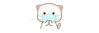 💞 แมว, หน้ากาก, ไวรัสโคโรนา, สัตว์, น่ารัก, สุขภาพ telegram sticker