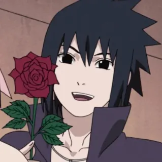 🎼 Sasuke Uchiha Naruto sasuke, uchiha, naruto, anime, manga, rosa telegram sticker