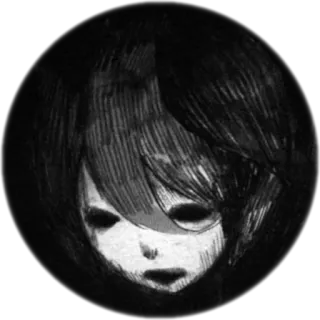 ⚫️ dark, black and white, portrait, creepy, face, emo whatsapp sticker