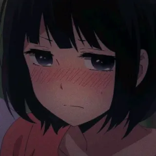 😳 Ragazza anime, Triste, Arrossire, Carino telegram sticker