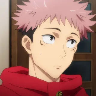 💥 Yuji Itadori Jujutsu Kaisen Anime, Personaggio, Jujutsu Kaisen, Yuji Itadori, capelli rosa telegram sticker