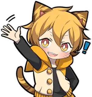 👋 애니메이션, 고양이, 치비, 만화, 귀여운 telegram sticker