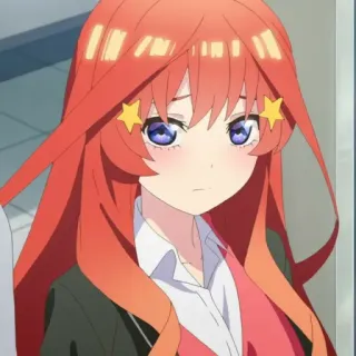 👀 Itsuki Nakano The Quintessential Quintuplets anime, girl, character, red hair, stars, The Quintessential Quintuplets, Itsuki Nakano telegram sticker