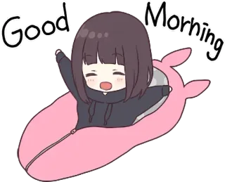 🙌 Good Morning доброе утро, мультфильм, милый, аниме, приветствие, каваий telegram sticker