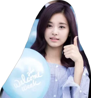 👍 Welcome Week wanita, balon, jempol ke atas, minggu penyambutan, orang, gadis telegram sticker