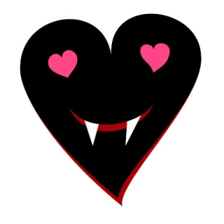 💗 trái tim, ma cà rồng, tình yêu, quái vật, dễ thương, kawaii telegram sticker