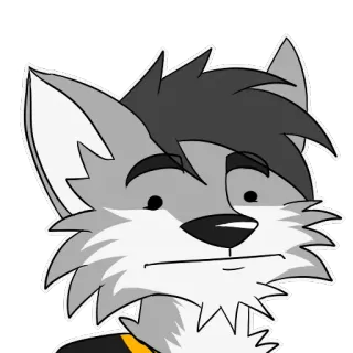 🙁 wolf, animal, furry, cartoon, sticker, anthropomorphic, expression telegram sticker