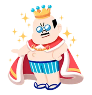 😏 roi, dessin animé, couronne, personnage, jeu, drôle whatsapp sticker