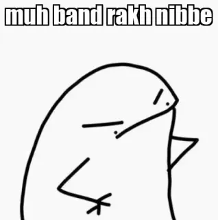 😂 muh band rakh nibbe meme, offensive, stick figure, slang telegram sticker