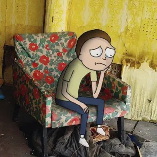 😣 Morty Smith Rick and Morty 漫画, 悲しい, 落ち込んでいる, モーティ, リック・アンド・モーティ, アニメ telegram sticker