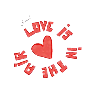 ☁ LOVE IS IN THE AIR amor, corazón, san valentín, aire, rojo, romántico whatsapp sticker
