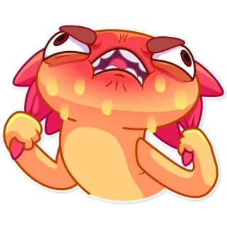 😡 cartone animato, mostro, sudore, arrabbiato, espressione telegram sticker