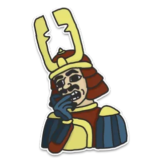 😬 samuraj, wojownik, hełm, zbroja, japoński, wojownik telegram sticker