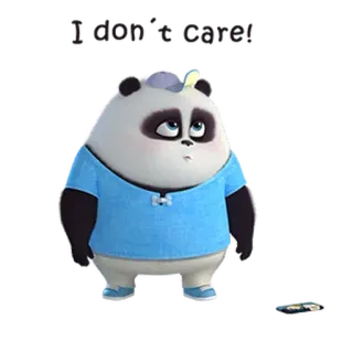 🐼 I don't care! panda, mono, actitud, animación whatsapp sticker