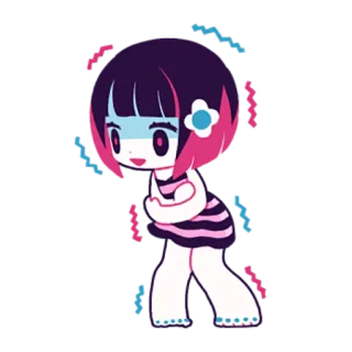 🙃 animé, mignon, fille, dessin animé whatsapp sticker