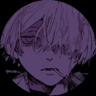 🖤 anime, smoking, cigarette, male, portrait, art whatsapp sticker