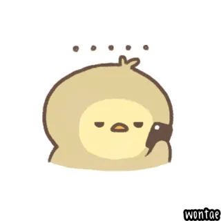 🐤 mignon, kawaii, poussin, animal, téléphone, pensif telegram sticker