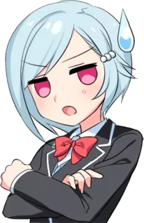 😒 Anime, Chibi, Personage, Schooluniform, verlegen, Cartoon, Manga telegram sticker