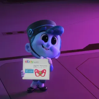 🥨 eBay Alert! Wearing Mask 30 min desenho animado, Ebay, alerta, máscara, usando máscara whatsapp sticker