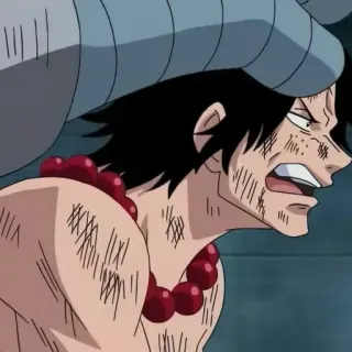 ♠ Ace One Piece 动漫, 海贼王, 艾斯, 受伤, 角色, 战斗 telegram sticker
