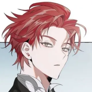 🗑 anime, manga, cartoon, character, red hair, male, portrait telegram sticker