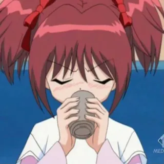 ☹️ Anime, Mädchen, Trinken, Süß, Cartoon whatsapp sticker