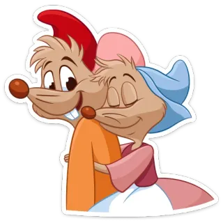 🤗 Gus and Jaq Cinderella cendrillon, disney, souris, dessin animé, amis, mignon whatsapp sticker