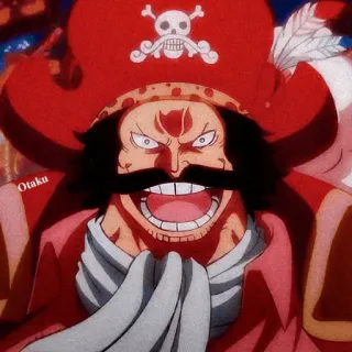 👑 Gol D. Roger One Piece pirata, anime, manga, One Piece, Gol D. Roger, capitano telegram sticker