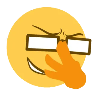 🧐 emoji, smug, glasses, yellow, face telegram sticker