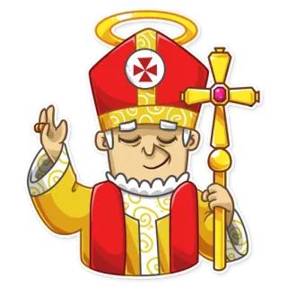 👼 pope, religious figure, cartoon, holy, church, catholic telegram sticker