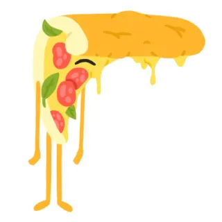 ☹️ Pizza, Makanan, Kartun, Potongan, Karakter whatsapp sticker