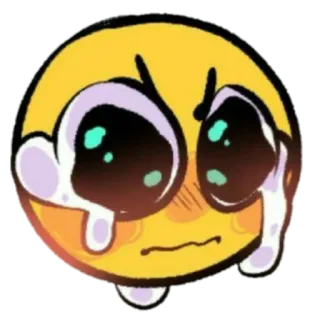 😢 pleurs, triste, émotionnel, emoji, dessin animé, larmes, angoisse, bouleversé whatsapp sticker
