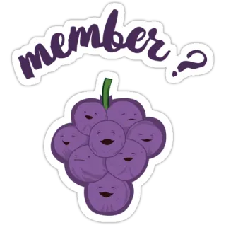 😄 member? grapes, cartoon, food, fruit telegram sticker