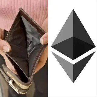 🤮 billetera, vacío, criptomoneda, Ethereum, finanzas whatsapp sticker