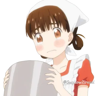 ☹ SwallowZirea Anime, Cô gái, Hầu gái, Nồi, Nấu ăn telegram sticker