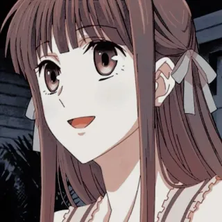 😃 Tohru Honda Fruits Basket anime, karakter, gadis, imut, potret telegram sticker