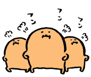 😠 アン carino, cartone animato, blob, giapponese, testo, arrabbiato telegram sticker