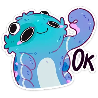 👌 OK 怪物, 卡通, 好的, 批准, 肯定, 可爱 telegram sticker
