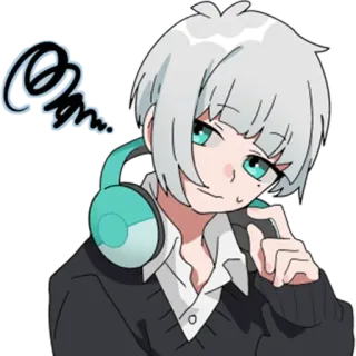 🤷‍♂️ Аниме, Манга, Парень, Наушники, Персонаж, Наклейка telegram sticker