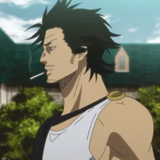 ☘️ Yami Sukehiro Black Clover Anime, Black Clover, Yami, Manga, Fumeur telegram sticker