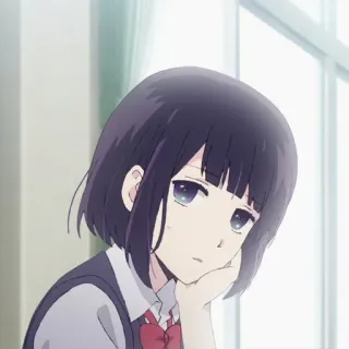 🔖 Anime, Mädchen, Schuluniform, Kurze Haare, Weiblich, Cartoon, Schüler telegram sticker
