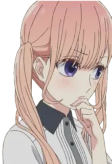 🤔 Anime, Garota, Retrato, Bonito, Ilustração telegram sticker