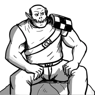 💪 warhammer, орк, фэнтези, военные, мультфильм telegram sticker