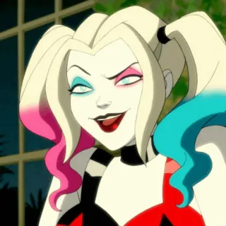 🎪 Harley Quinn 할리 퀸, DC 코믹스, 악당, 안티히어로, 만화, 조커, 여성 캐릭터 telegram sticker