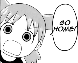 😠 GO HOME! anime, manga, go home, expression, comic, speech bubble, cartoon telegram sticker