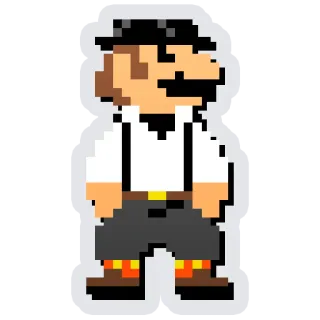 🕵️‍♂️ Pixel art, Personnage, Homme, Chapeau, Moustache, Bretelles telegram sticker