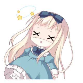 🐱 Chibi, Anime, Duizelig, Sterren, Cartoon whatsapp sticker