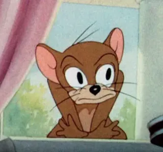 😳 Jerry Mouse Tom and Jerry cartoon, mouse, funny, character, animation telegram sticker