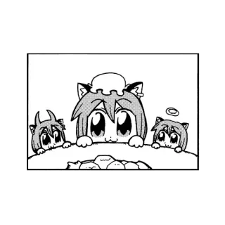 😈 anime, manga, cute, cartoon, kawaii, cat ears, neko telegram sticker